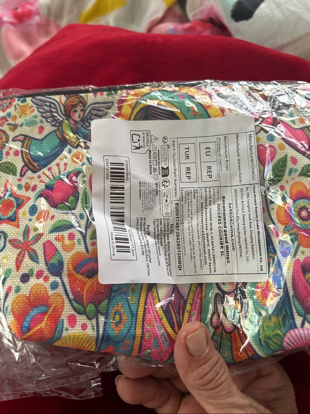 Floral Virgin Mary Canvas Zip Pouch - Multicolor - Picture 9 of 9